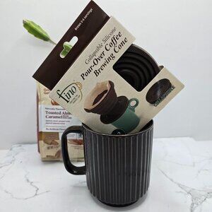 pour-over coffee brown collapsible silicone #2 brewing cone